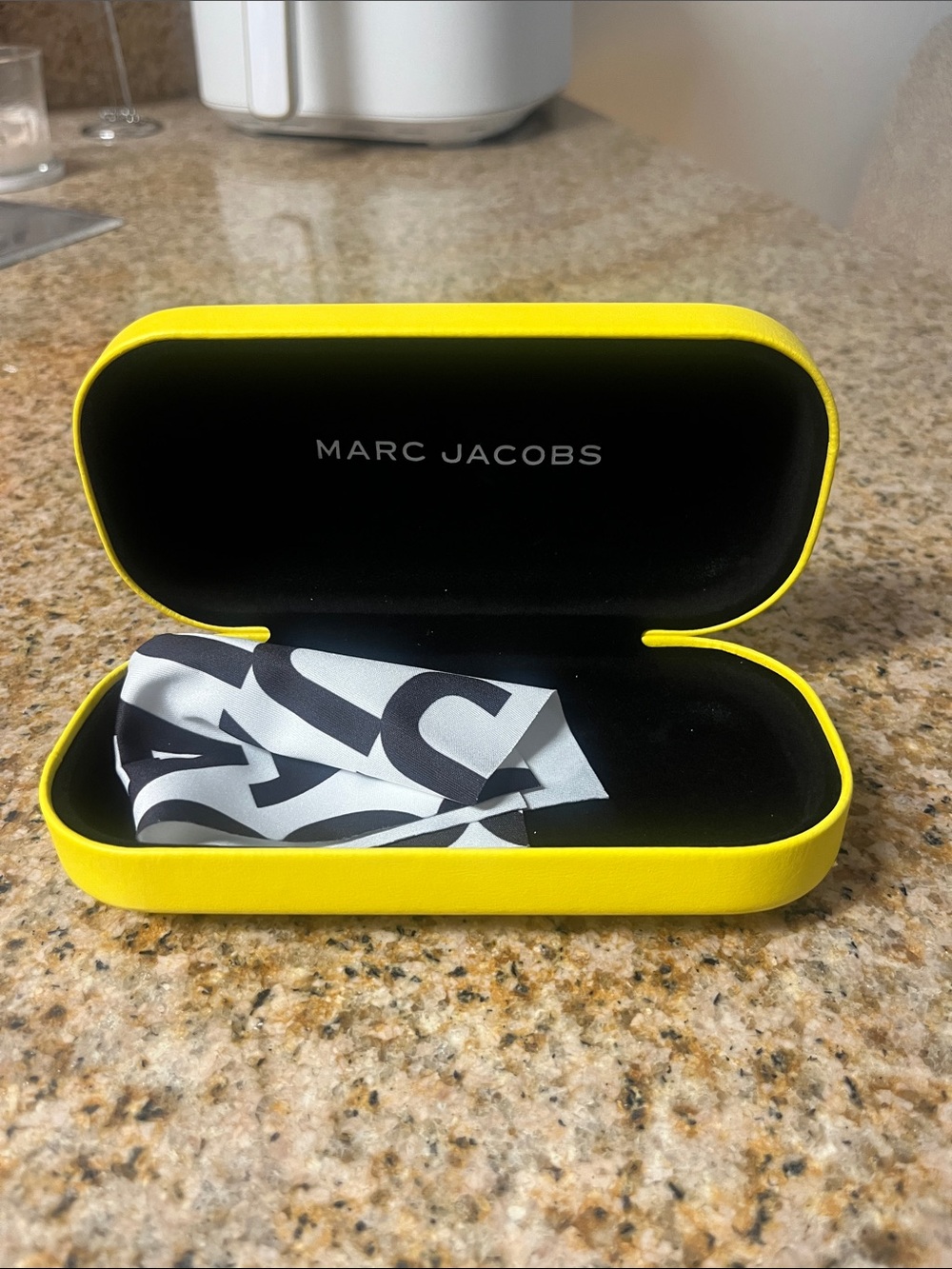 Marc Jacobs Yellow Men's Eyewear Case with Branded Interior